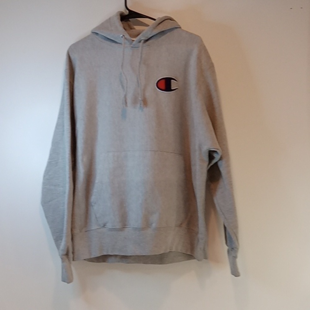 Vintage Y2K Champion Reverse Weave Hoodie Sweatshirt Logo Men's Sz L EUC NICE!